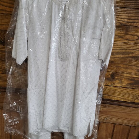 Men's African white polish lace formal wear - Picture 6 of 6